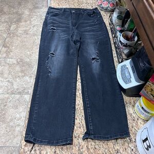 Risen Distressed Black Women's Jeans